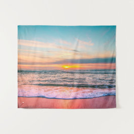 Mooie zonsondergang op de Beach Tapestry Wandkleed