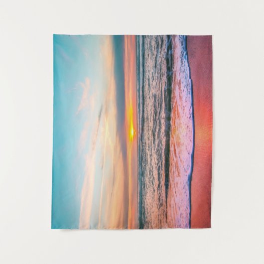 Mooie zonsondergang op de Beach Tapestry Wandkleed (Voorkant)