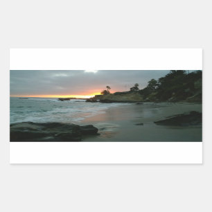 Mooie Zonsondergang op de Klippen van de Kust Rechthoekige Sticker
