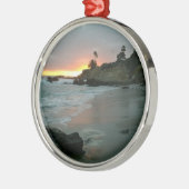 Mooie zonsondergang op de Shore Cliffs Metalen Ornament (Links)