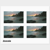 Mooie zonsondergang op de Shore Cliffs Rechthoekige Sticker (Vel)