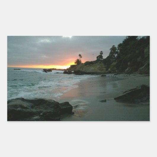 Mooie zonsondergang op de Shore Cliffs Rechthoekige Sticker (Voorkant)
