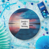 Mooie zonsondergang op een Calm Lake Verjaardag Papieren Bordje (Feest)