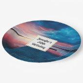 Mooie zonsondergang op een Calm Lake Verjaardag Papieren Bordje (Gekanteld)