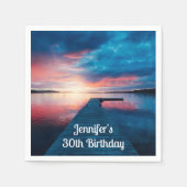 Mooie zonsondergang op een Calm Lake Verjaardag Servet (Voorkant)