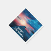 Mooie zonsondergang op een Calm Lake Verjaardag Servet (Hoek)