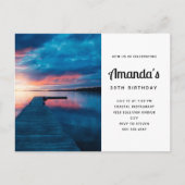 Mooie zonsondergang op een Calm Lake Verjaardag Uitnodiging Briefkaart (Voorkant)
