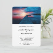 Mooie zonsondergang op een kalme Lake bruiloft Kaart (Staand voorkant)