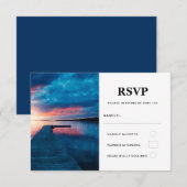 Mooie zonsondergang op een kalme Lake bruiloft RSVP Kaartje (Voorkant / Achterkant)