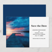 Mooie zonsondergang op een kalme Lake bruiloft Save The Date (Voorkant / Achterkant)