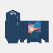 Mooie zonsondergang op een rustig meer bedankdoosjes (Uitgevouwen)