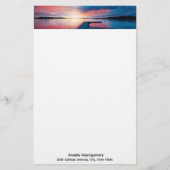 Mooie zonsondergang op een rustig meer briefpapier (Voorkant)