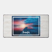 Mooie zonsondergang op een rustig meer bureaumat (Voorkant)