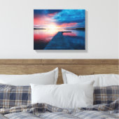 Mooie zonsondergang op een rustig meer canvas afdruk (Insitu (Slaapkamer))
