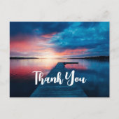 Mooie zonsondergang op een rustig meer dank u briefkaart (Voorkant)