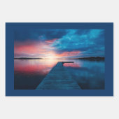 Mooie zonsondergang op een rustig meer inpakpapier vel (Voorkant)