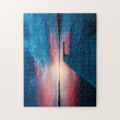 Mooie zonsondergang op een rustig meer legpuzzel (Verticaal)