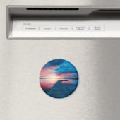 Mooie zonsondergang op een rustig meer magneet (Insitu (Vaatwasser))