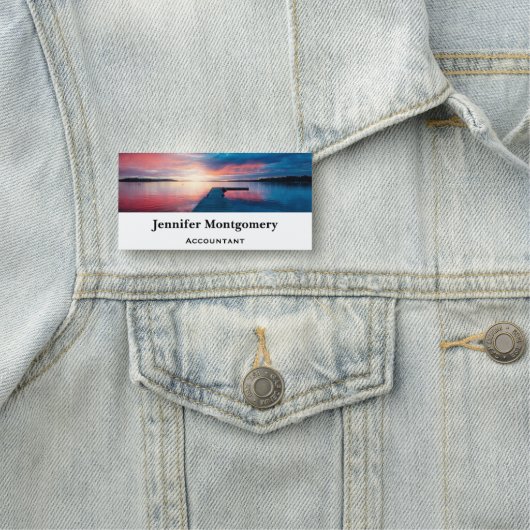 Mooie zonsondergang op een rustig meer naamplaatje (In situ)