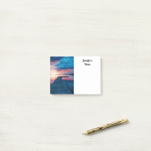 Mooie zonsondergang op een rustig meer post-it® notes (Op bureau)