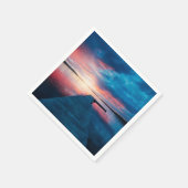 Mooie zonsondergang op een rustig meer servet (Hoek)