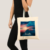 Mooie zonsondergang op een rustig meer tote bag (Voorkant (product))