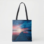 Mooie zonsondergang op een rustig meer tote bag (Voorkant)