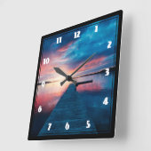 Mooie zonsondergang op een rustig meer vierkante klok (Hoek)