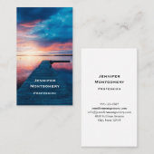 Mooie zonsondergang op een rustig meer visitekaartje (Voorkant / Achterkant)