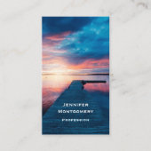 Mooie zonsondergang op een rustig meer visitekaartje (Voorkant)
