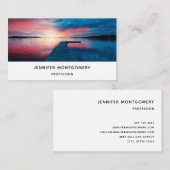 Mooie zonsondergang op een rustig meer visitekaartje (Voorkant / Achterkant)