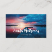 Mooie zonsondergang op een rustig meer visitekaartje (Voorkant)