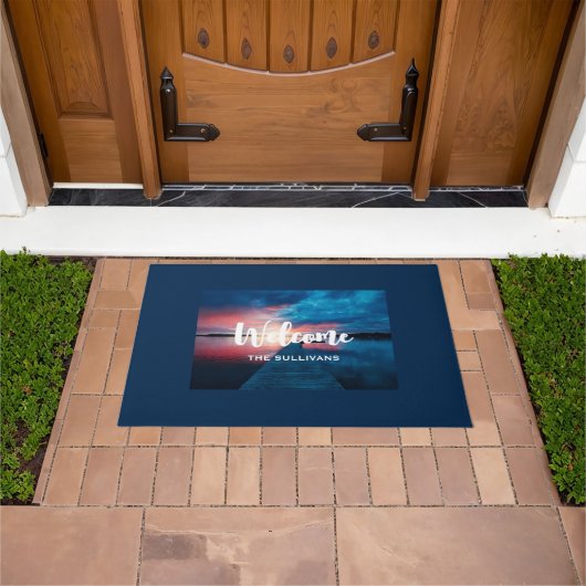 Mooie zonsondergang op een rustig meer Welkom Deurmat (Buiten)