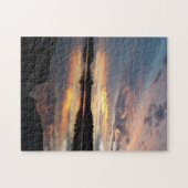 Mooie zonsondergang op het meer legpuzzel (Horizontaal)