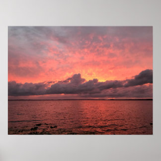 Mooie zonsondergang op het meer van Eustis in Cent Poster