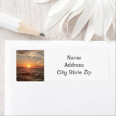 *MOOIE ZONSONDERGANG OP HET STRAND* ADRESETIKETTEN ETIKET (Insitu)