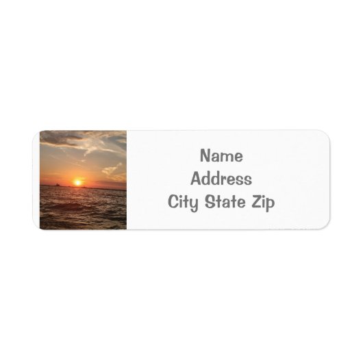 *MOOIE ZONSONDERGANG OP HET STRAND* ADRESETIKETTEN ETIKET (Voorkant)