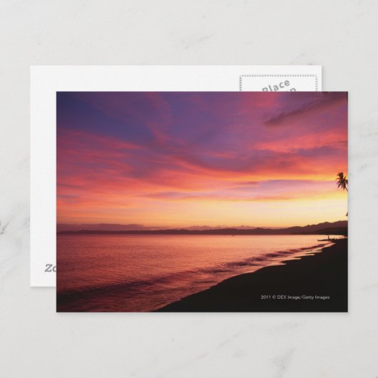 Mooie zonsondergang op het strand briefkaart (Voorkant / Achterkant)