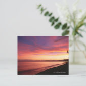 Mooie zonsondergang op het strand briefkaart (Staand voorkant)