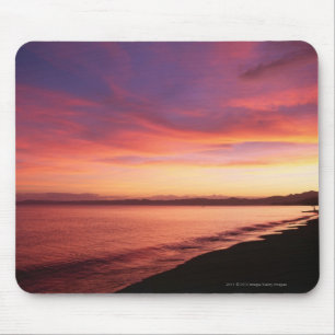 Mooie zonsondergang op het strand muismat