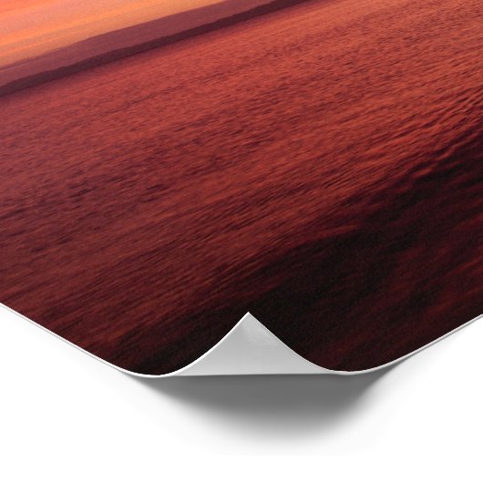 Mooie zonsondergang op het strand poster (Hoek)