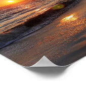 Mooie zonsondergang op het strand poster (Hoek)