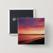 Mooie zonsondergang op het strand vierkante button 5,1 cm (Voorkant /achterkant)