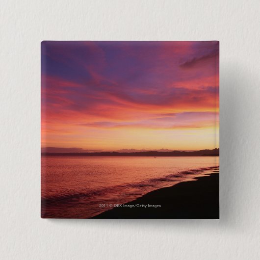 Mooie zonsondergang op het strand vierkante button 5,1 cm (Voorkant)