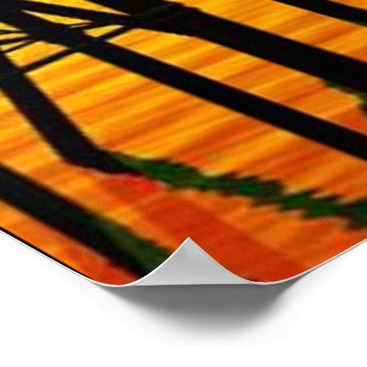 Mooie zonsondergang op Pier 487 Poster (Hoek)