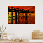 Mooie zonsondergang op Pier 487 Poster (Keuken)
