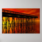 Mooie zonsondergang op Pier 487 Poster (Voorkant)