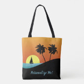 Mooie zonsondergang op tropisch eiland Summer Sail Tote Bag (Achterkant)