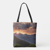 Mooie zonsondergang over de bergen tote bag (Achterkant)