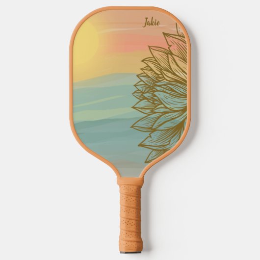 Mooie zonsondergang over de drijvende wateren pickleball paddle (Voorkant)
